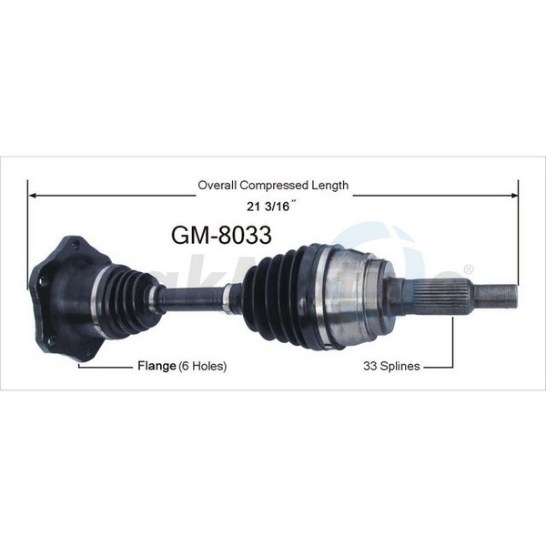 Surtrack Axle Cv Axle Shaft, Gm-8033 GM-8033